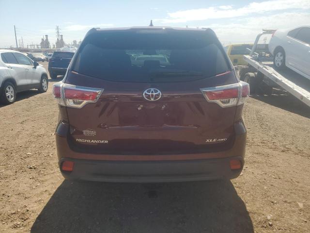 5TDJKRFH5ES061168 - 2014 TOYOTA HIGHLANDER XLE Bordo foto 6