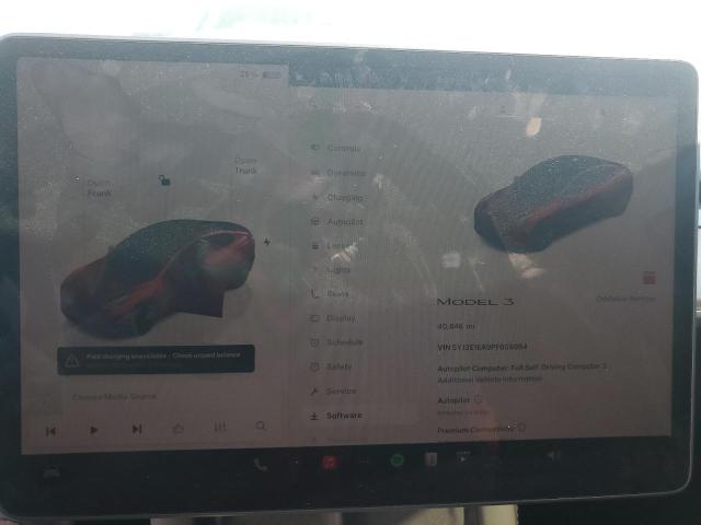 5YJ3E1EA9PF605054 - 2023 TESLA MODEL 3 WHITE photo 9