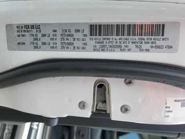 1C6RR7LT4KS535956 - 2019 RAM 1500 CLASS SLT 白色 照片 12