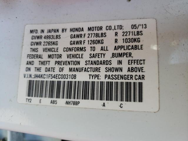 JH4KC1F54EC003108 - 2014 ACURA RLX TECH WHITE photo 12