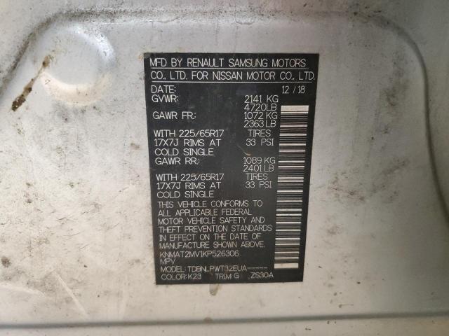 KNMAT2MV1KP526306 - 2019 NISSAN ROGUE S ვერცხლისფერი ფოტო 13