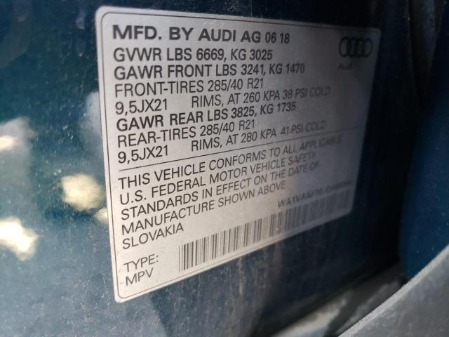 WA1VAAF70JD049894 - 2018 AUDI Q7 PRESTIGE 青色 照片 13