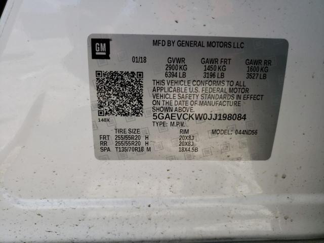 5GAEVCKW0JJ198084 - 2018 BUICK ENCLAVE AVENIR WHITE photo 13