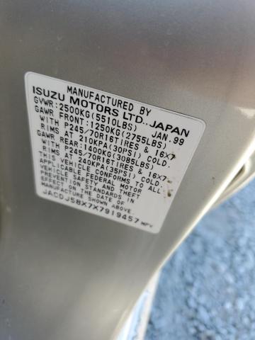 JACDJ58X7X7919457 - 1999 ISUZU TROOPER S GRAY photo 13