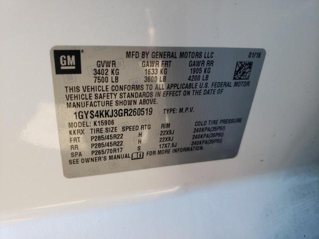 1GYS4KKJ3GR260519 - 2016 CADILLAC ESCALADE ESV PLATINUM თეთრი ფოტო 12