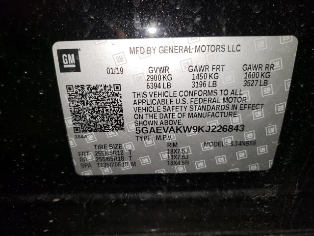 5GAEVAKW9KJ226843 - 2019 BUICK ENCLAVE AV ESSENCE Սև լուսանկար 13