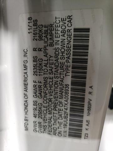 19UUB2F47KA008936 - 2019 ACURA TLX TECHNOLOGY 双色 照片 13