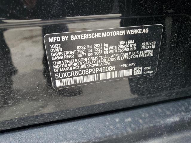 5UXCR6C08P9P46086 - 2023 BMW X5 XDRIVE40I BLACK photo 13