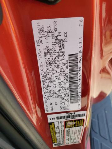 5TFTU4GN3EX057186 - 2014 TOYOTA TACOMA PRERUNNER ACCESS CAB RED photo 12