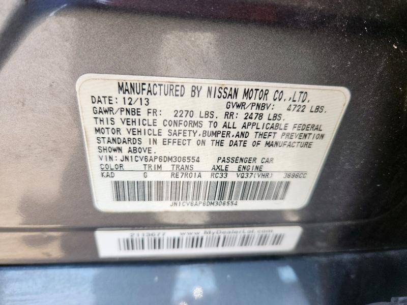 JN1CV6AP6DM306554 - 2013 INFINITI G37 BASE Boz foto 12