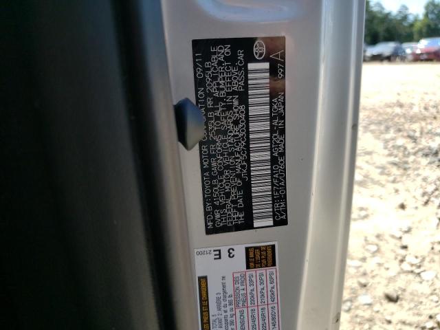 JTKJF5C79C3030408 - 2012 TOYOTA SCION TC 银色 照片 12