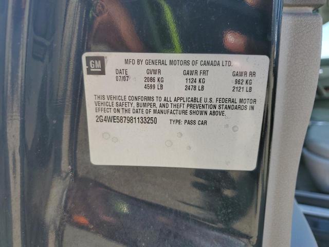 2G4WE587981133250 - 2008 BUICK LACROSSE CXS BLACK photo 12