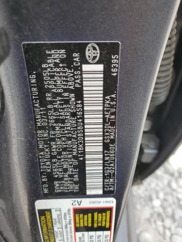 4T1BK3DB5BU416584 - 2011 TOYOTA AVALON BASE CHARCOAL photo 12