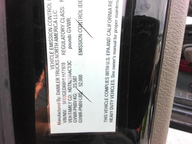 1FUJGEDR6HLHZ7978 - 2017 FREIGHTLINER CASCADIA 1 შავი ფოტო 9