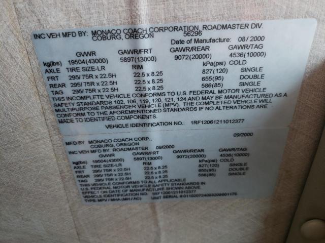 1RF12061211012377 - 2001 ROADMASTER RAIL EXECUTIVE Braun Foto 10