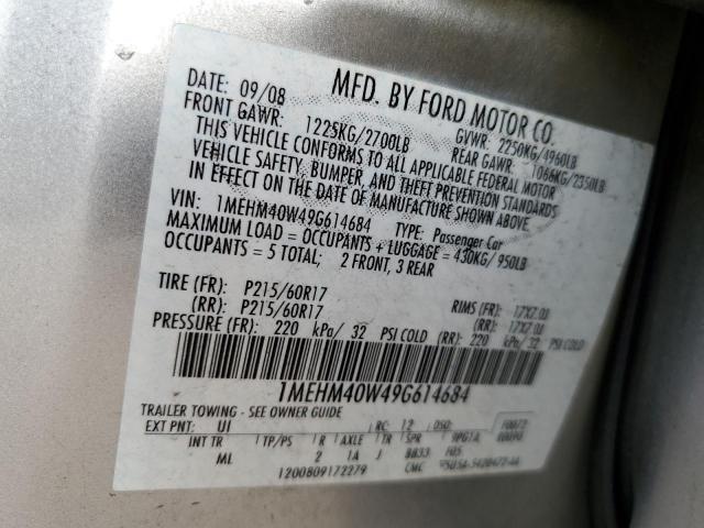 1MEHM40W49G614684 - 2009 MERCURY SABLE SILVER photo 13