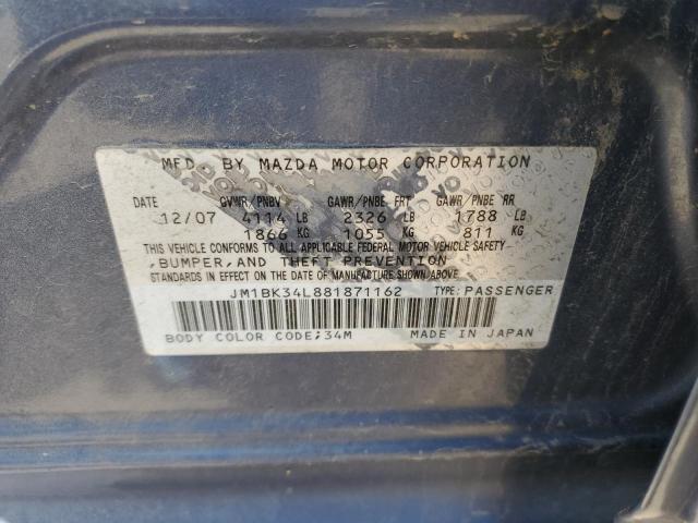 JM1BK34L881871162 - 2008 MAZDA SPEED 3 蓝色 照片 12