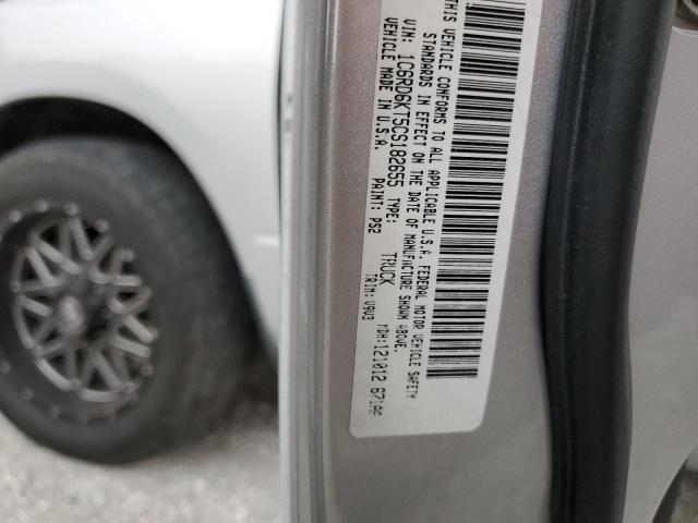 1C6RD6KT5CS182655 - 2012 DODGE RAM 1500 ST SILVER photo 12