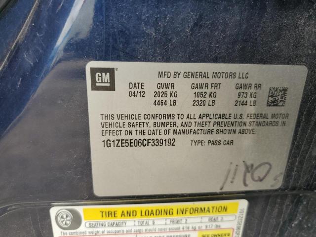 1G1ZE5E06CF339192 - 2012 CHEVROLET MALIBU LTZ Mavi foto 12