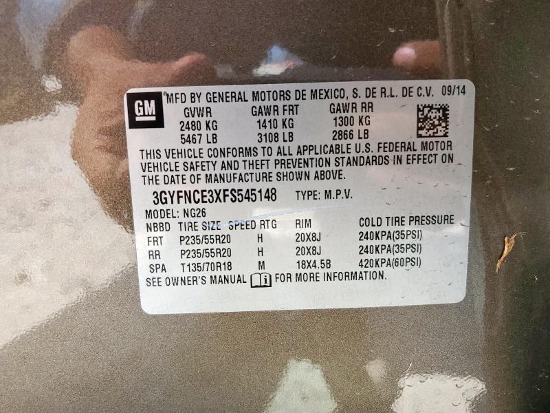 3GYFNCE3XFS545148 - 2015 CADILLAC SRX PERFORMANCE COLLECTION بني صورة 13