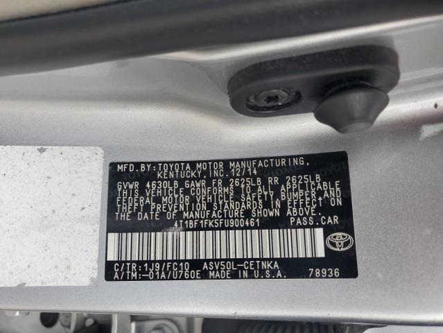 4T1BF1FK5FU900461 - 2015 TOYOTA CAMRY LE SILVER photo 13