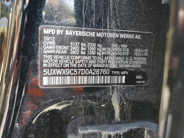 5UXWX9C57D0A28760 - 2013 BMW X3 XDRIVE28I BLACK photo 13