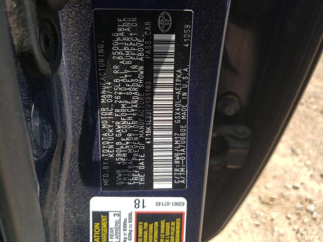 4T1BK1EB9EU131183 - 2014 TOYOTA AVALON BASE 蓝色 照片 12