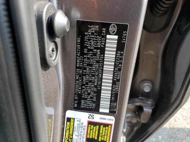 4T1G11AKXPU151704 - 2023 TOYOTA CAMRY SE NIGHT SHADE GRAY photo 12