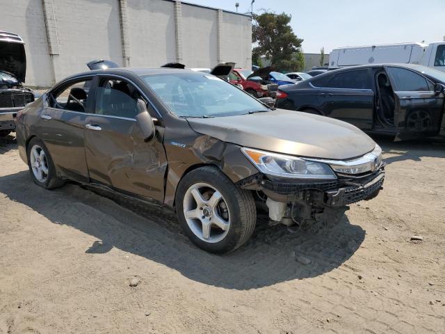 JHMCR6F58HC022927 - 2017 HONDA ACCORD HYBRID EXL BROWN photo 4