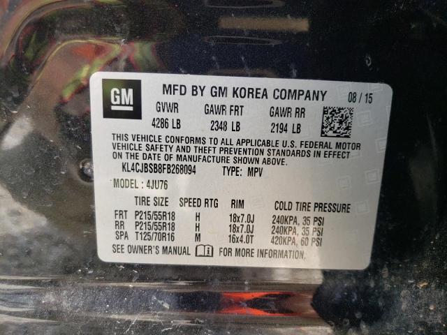 KL4CJBSB8FB268094 - 2015 BUICK ENCORE CONVENIENCE 黑色 照片 13