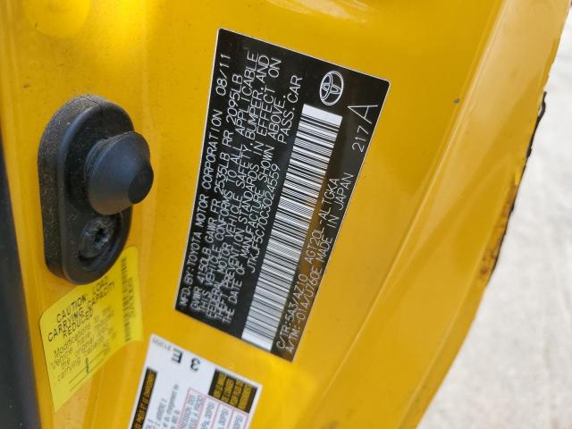 JTKJF5C70C3024559 - 2012 TOYOTA SCION TC 黄色 照片 12