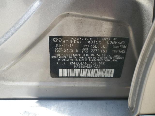 KMHEC4A40DA084936 - 2013 HYUNDAI SONATA HYBRID GRAY photo 12