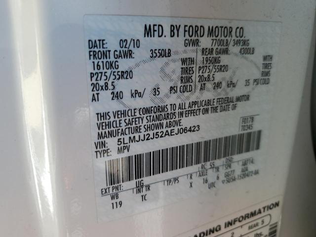 5LMJJ2J52AEJ06423 - 2010 LINCOLN NAVIGATOR WHITE photo 13