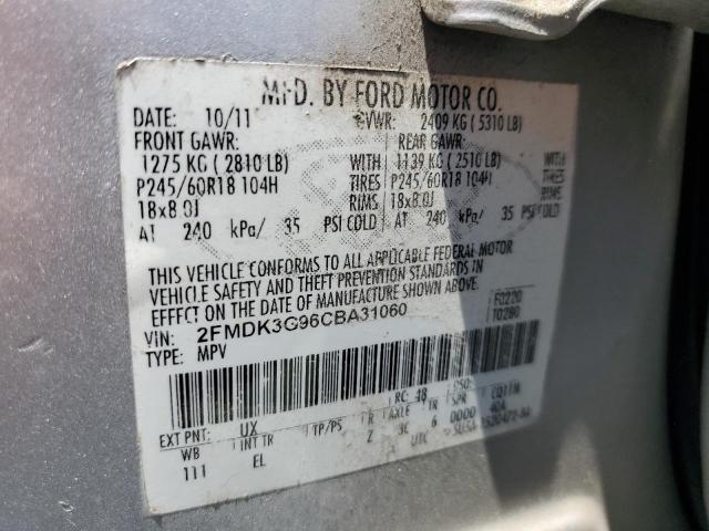 2FMDK3G96CBA31060 - 2012 FORD EDGE SE SILVER photo 13