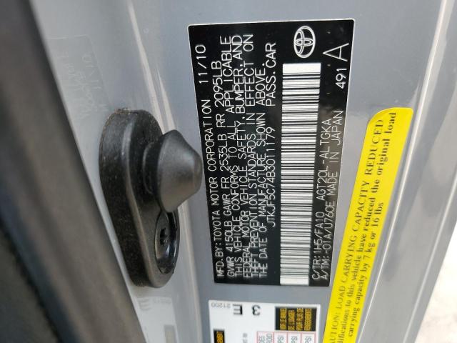 JTKJF5C74B3011179 - 2011 TOYOTA SCION TC 灰色 照片 12