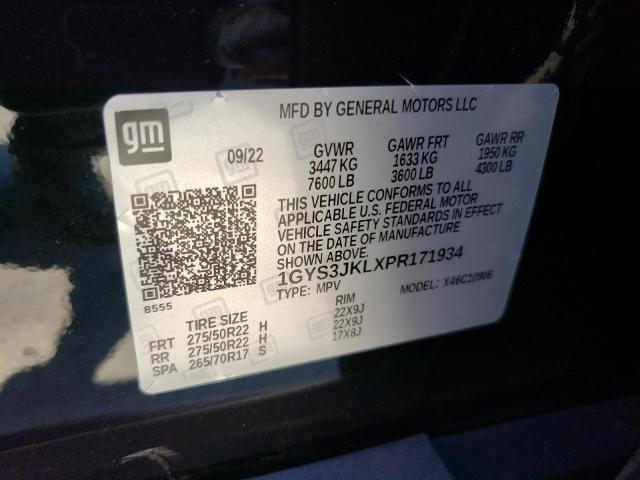 1GYS3JKLXPR171934 - 2023 CADILLAC ESCALADE ESV LUXURY BLACK photo 13