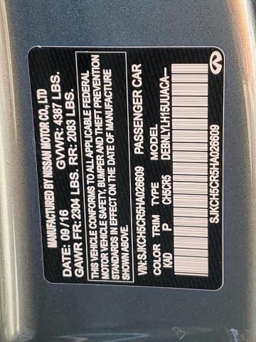 SJKCH5CR5HA026609 - 2017 INFINITI QX30 BASE GRAY photo 13