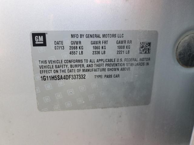 1G11H5SA4DF337332 - 2013 CHEVROLET MALIBU LTZ ვერცხლისფერი ფოტო 12