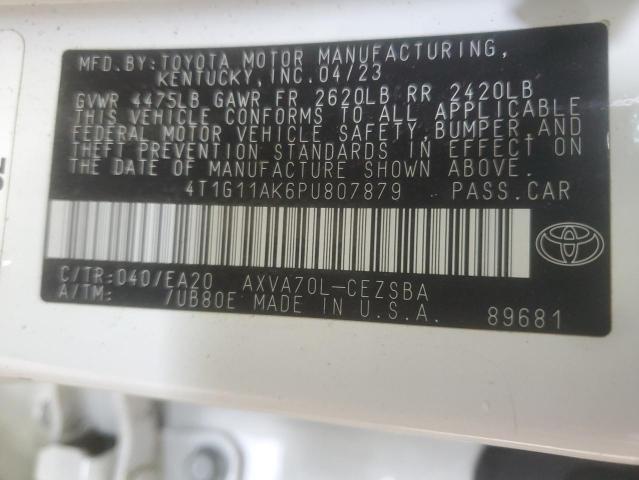 4T1G11AK6PU807879 - 2023 TOYOTA CAMRY SE NIGHT SHADE WHITE photo 12