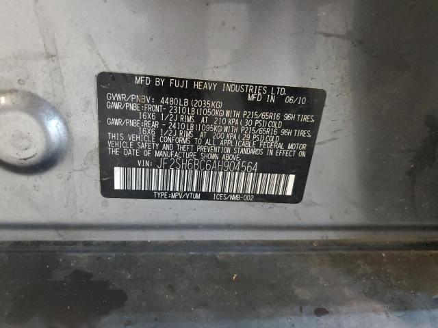 JF2SH6BC6AH904564 - 2010 SUBARU FORESTER XS Srebrny zdjęcie 12