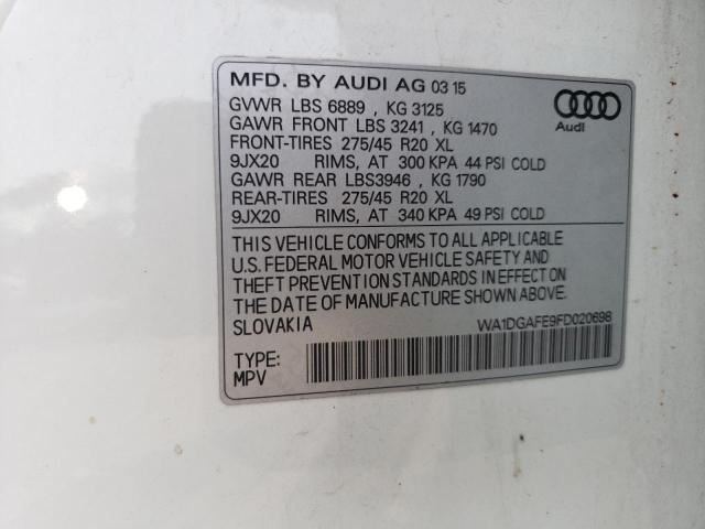 WA1DGAFE9FD020698 - 2015 AUDI Q7 PRESTIGE WHITE photo 13