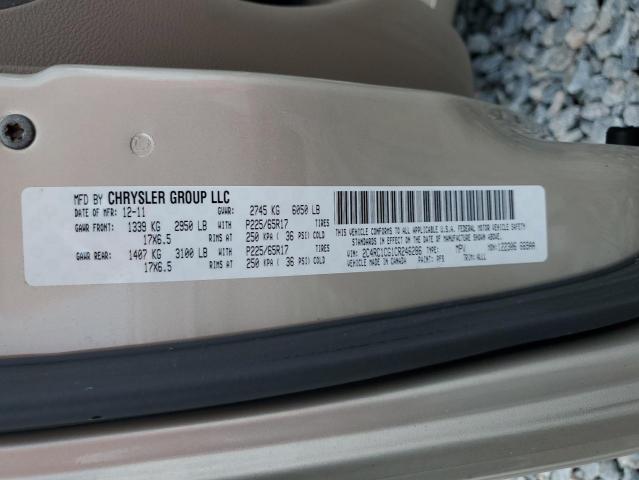 2C4RC1CG1CR246286 - 2012 CHRYSLER TOWN & COU TOURING L TAN photo 13