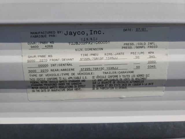 1UJBJ02PX21C60051 - 2002 JAYCO EAGLE WHITE photo 10