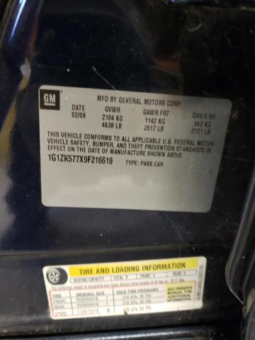 1G1ZK577X9F216619 - 2009 CHEVROLET MALIBU LTZ ლურჯი ფოტო 12