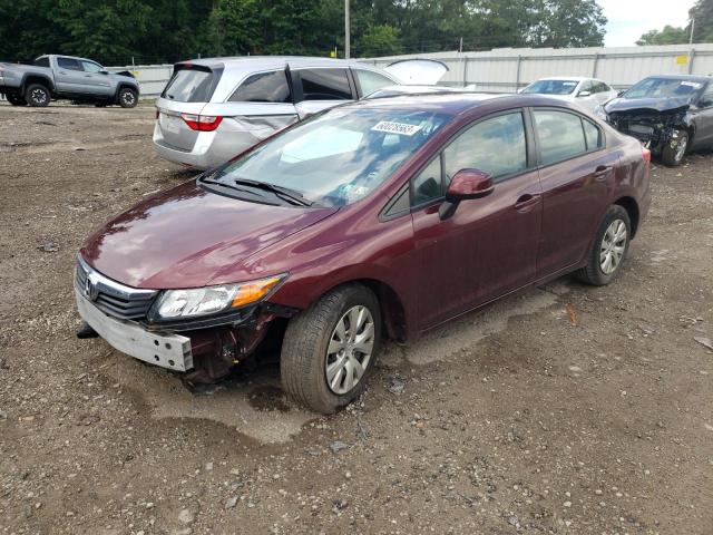 19XFB2F5XCE030993 - 2012 HONDA CIVIC LX BURGUNDY photo 1