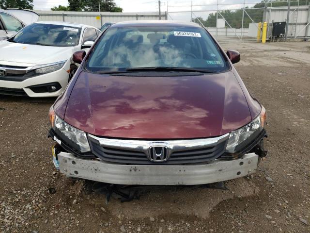 19XFB2F5XCE030993 - 2012 HONDA CIVIC LX BURGUNDY photo 5