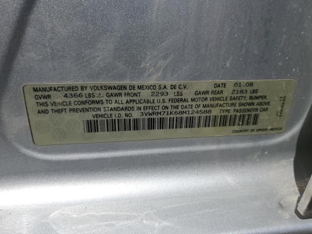3VWRM71K68M124588 - 2008 VOLKSWAGEN JETTA SE SILVER photo 12