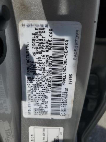 4T1BE32K92U108375 - 2002 TOYOTA CAMRY LE SILVER photo 12