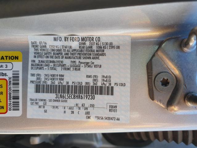 3LN6L5EC8HR619230 - 2017 LINCOLN MKZ RESERVE 银色 照片 13