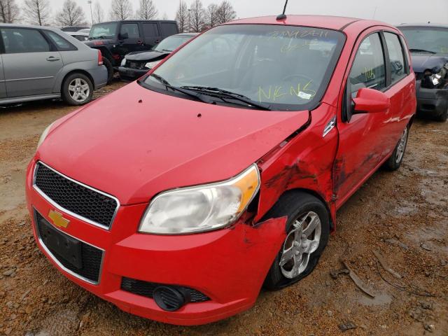 KL1TD66E69B389047 - 2009 CHEVROLET AVEO LS RED photo 2